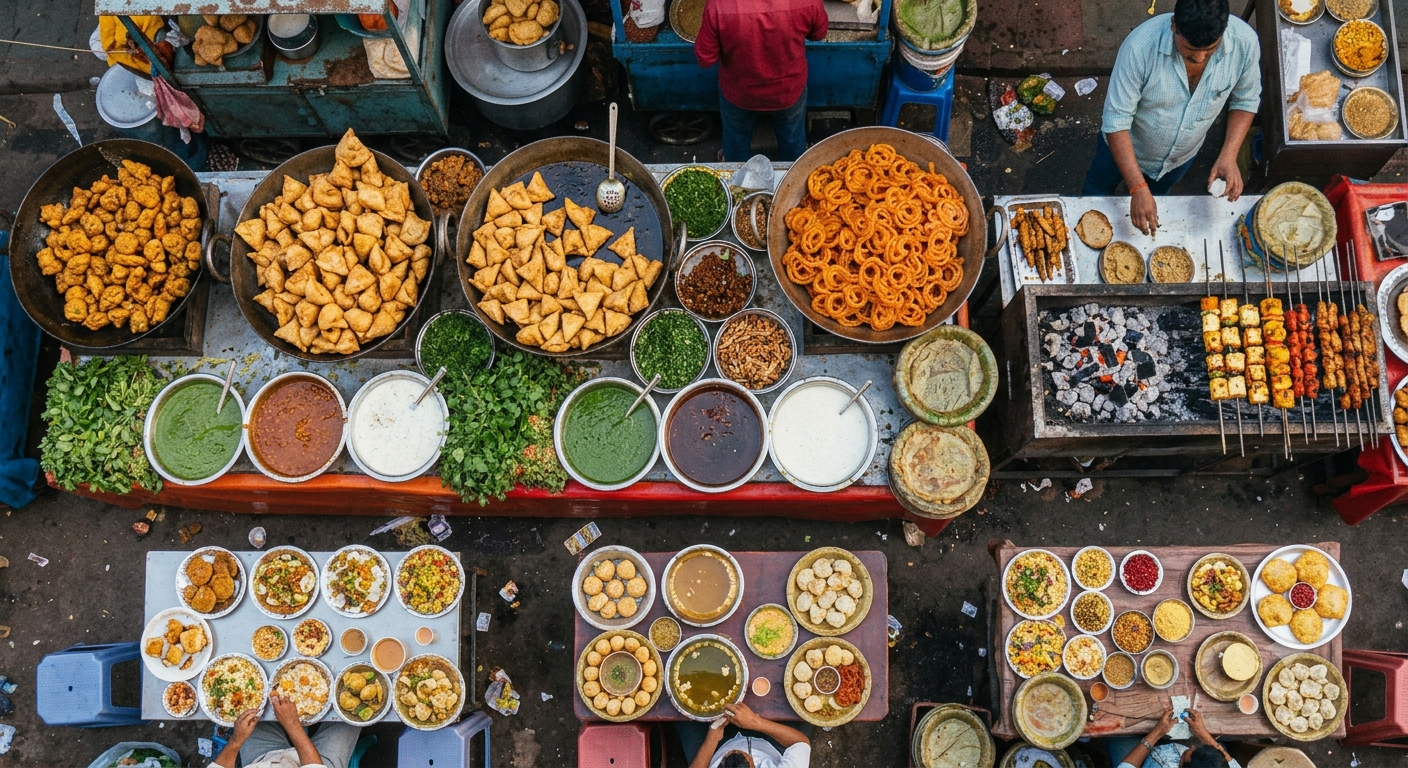Samosas und indische Snacks