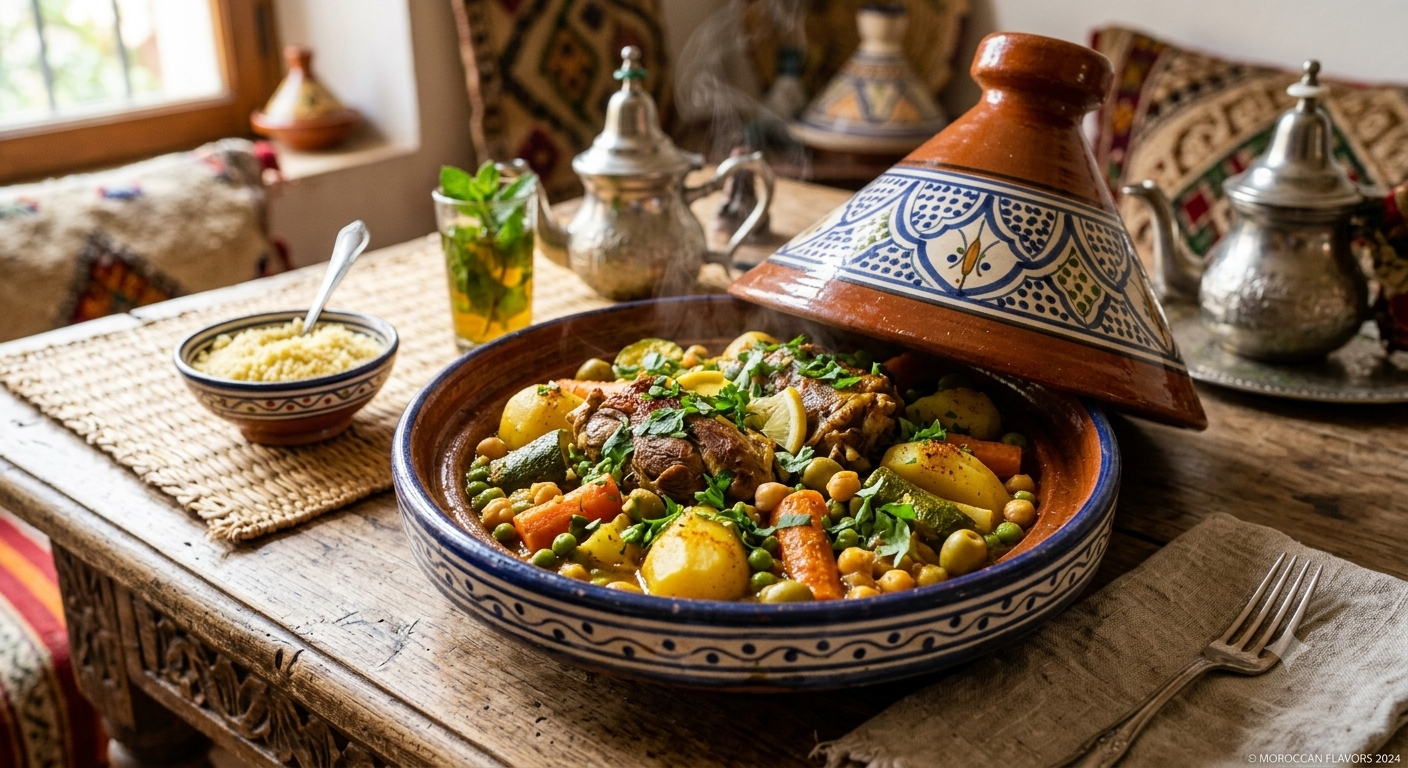 Marokkanische Tajine mit Fleisch und Gemüse