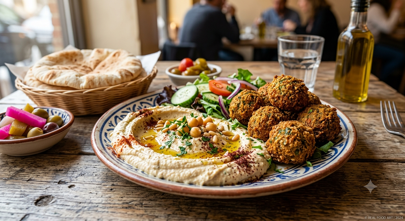 Ägyptischer Falafel und Hummus